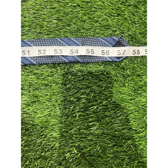 VERSACE CLASSIC V2 Gray Striped Baroque Frame Silk Tie ITALY 57"/3.25" EUC - Picture 12 of 14